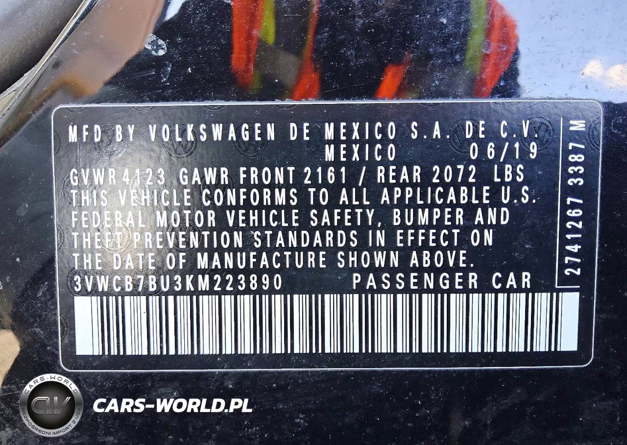 2019 Volkswagen Jetta S VIN:3VWCB7BU3KM223890 - 12