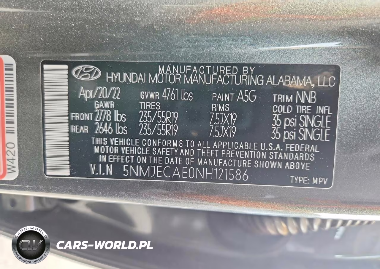 2022 Hyundai Tucson Limited VIN:5NMJECAE0NH121586 - 13