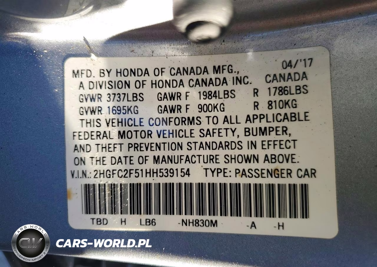 2017 Honda Civic Lx VIN:2HGFC2F51HH539154 - 13