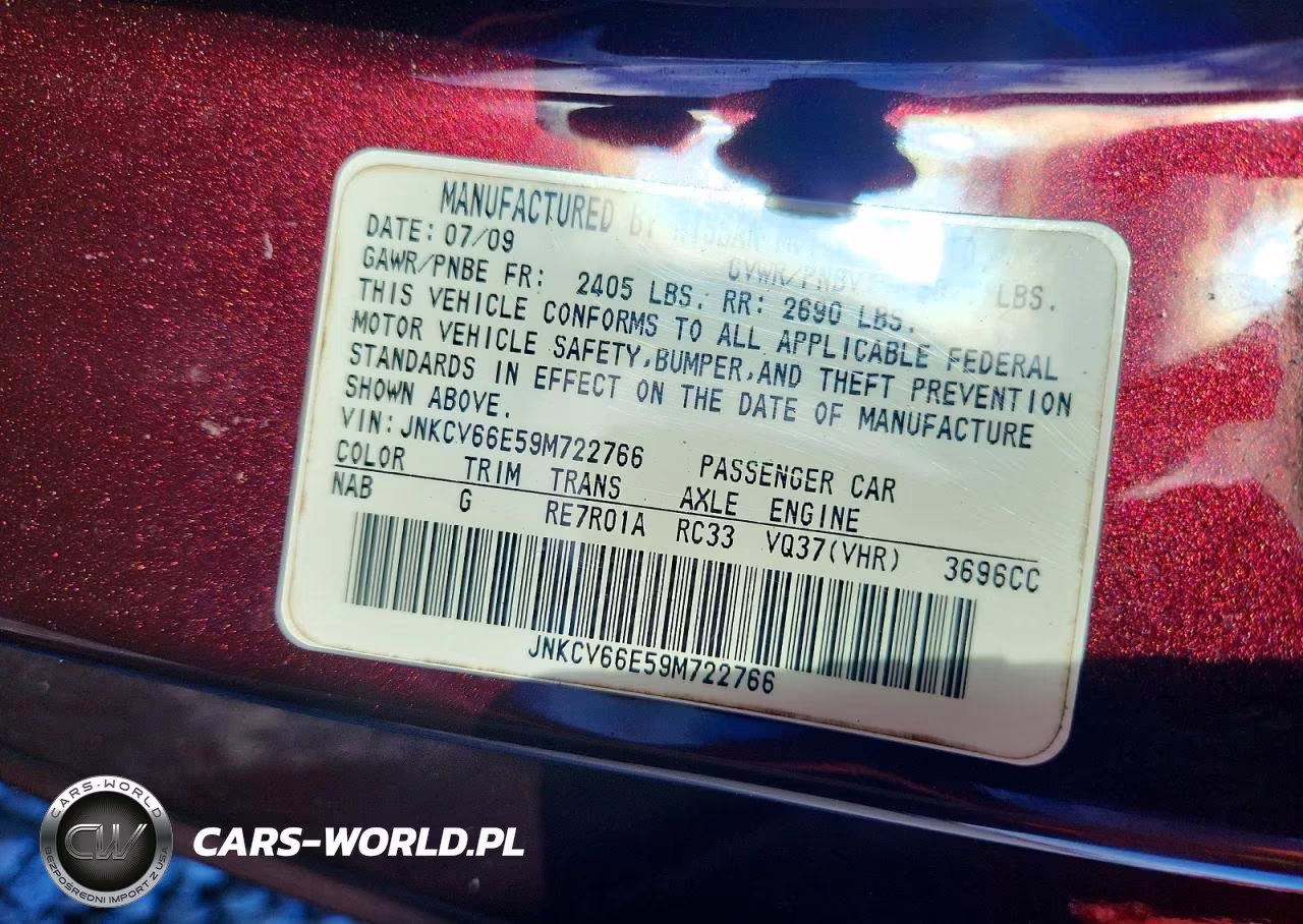2009 Infiniti G37 Convertible Base VIN:JNKCV66E59M722766 - 12