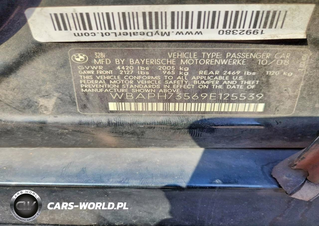 2009 BMW 328 I VIN:WBAPH73569E125539 - 12