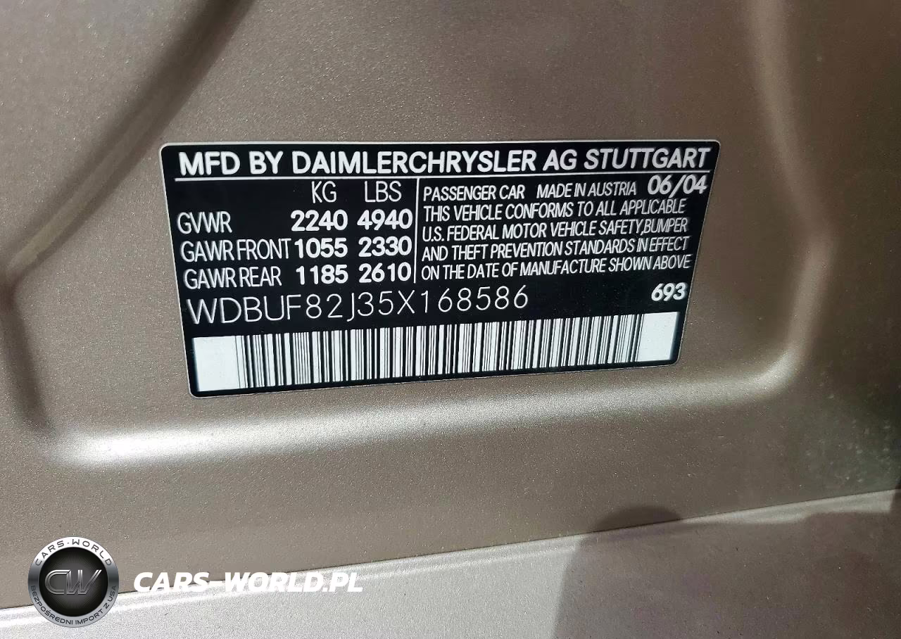 2005 Mercedes-Benz E 320 4Matic VIN:WDBUF82J35X168586 - 12