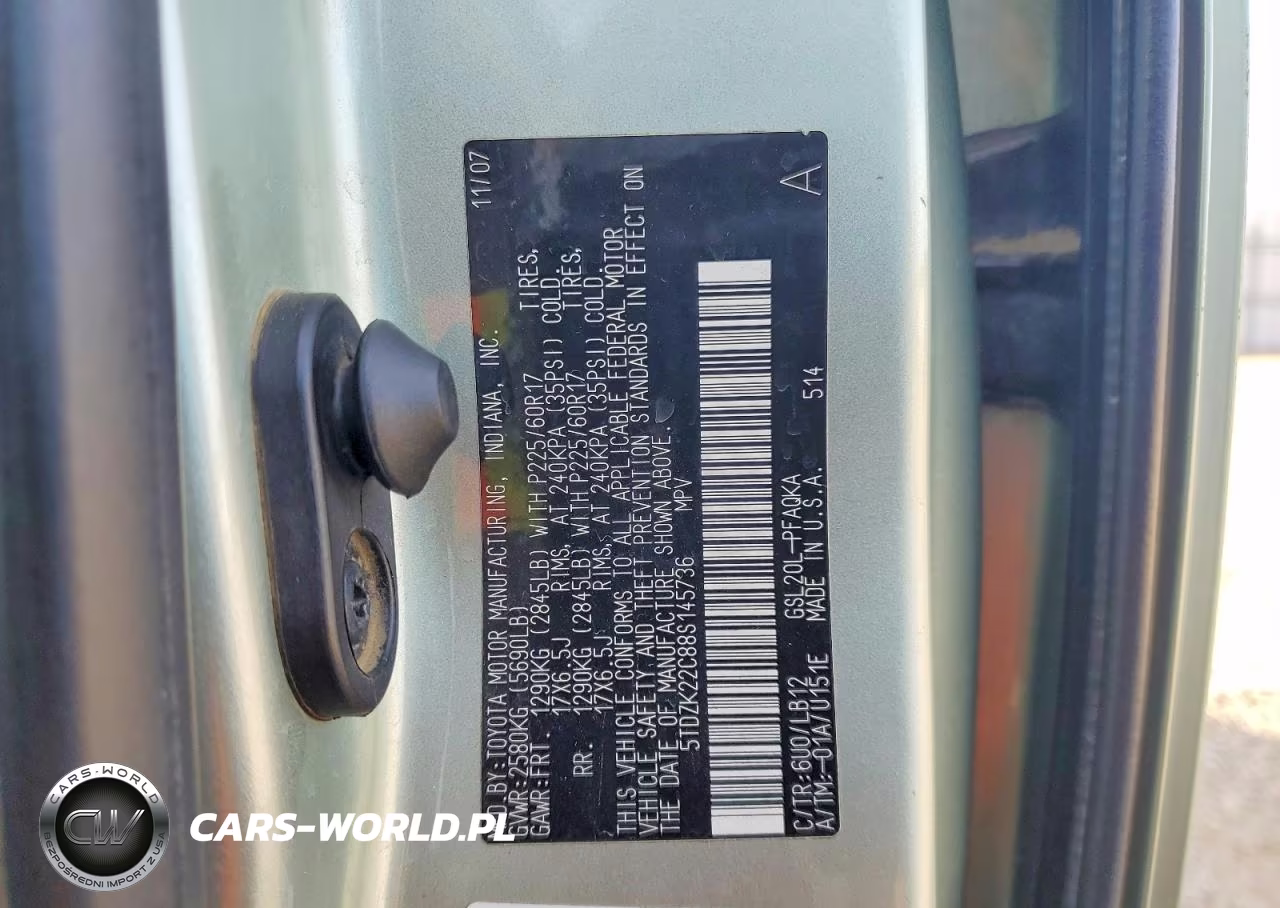 2008 Toyota Sienna Xle VIN:5TDZK22C88S145736 - 13