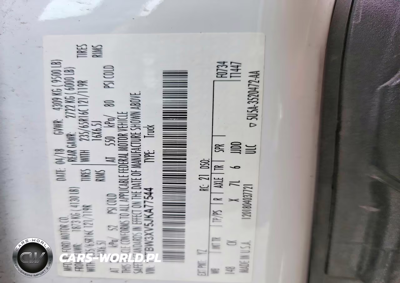 2018 Ford Transit T-350 VIN:1FTBW3XV5JKA77544 - 13