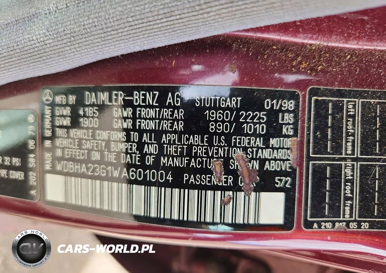 1998 Mercedes-Benz C 230 VIN:WDBHA23G1WA601004 - 12
