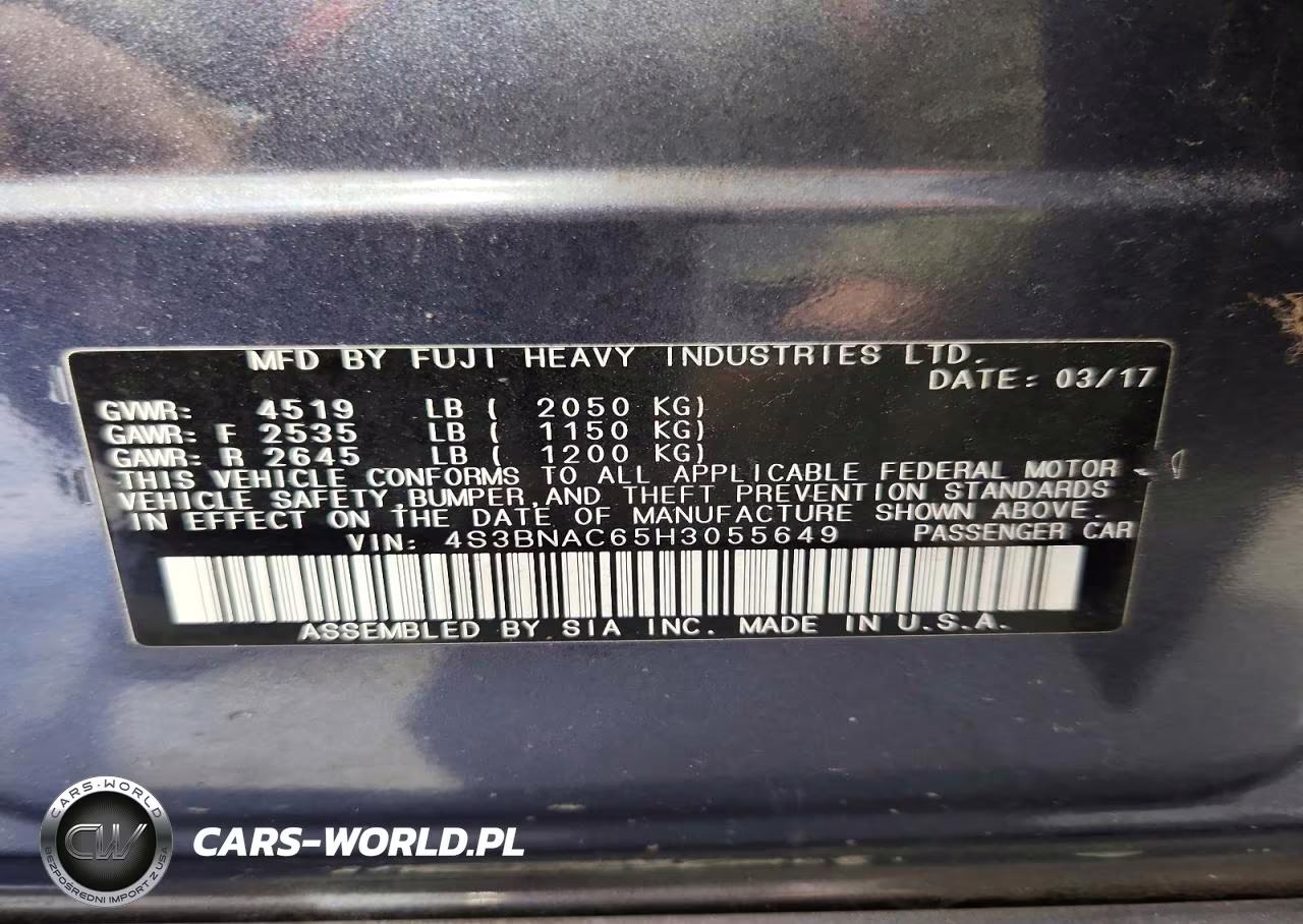 2017 Subaru Legacy 2.5I Premium VIN:4S3BNAC65H3055649 - 13