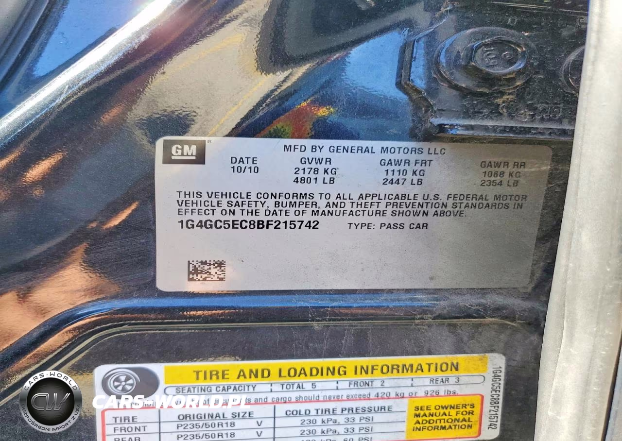2011 Buick Lacrosse Cxl VIN:1G4GC5EC8BF215742 - 12
