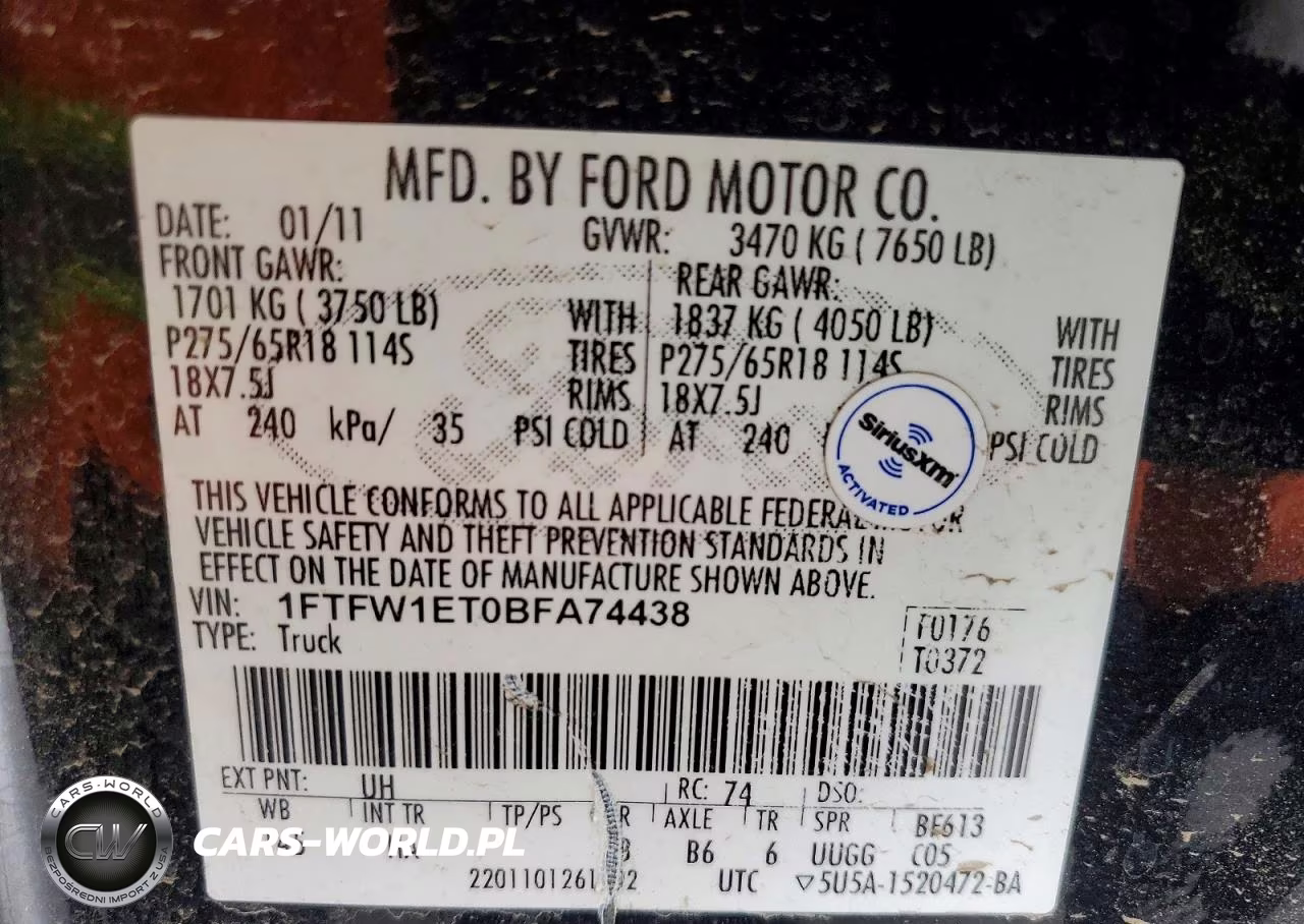 2011 Ford F150 Supercrew VIN:1FTFW1ET0BFA74438 - 12