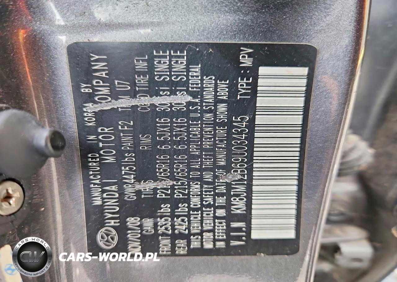 2009 Hyundai Tucson Gls VIN:KM8JM12B69U034345 - 13