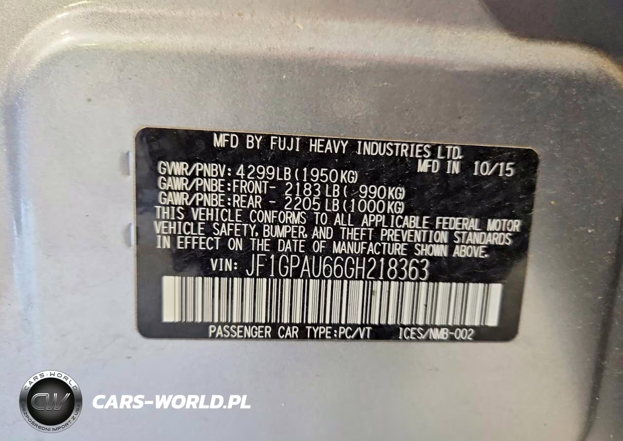 2016 Subaru Impreza Sport Limited VIN:JF1GPAU66GH218363 - 13