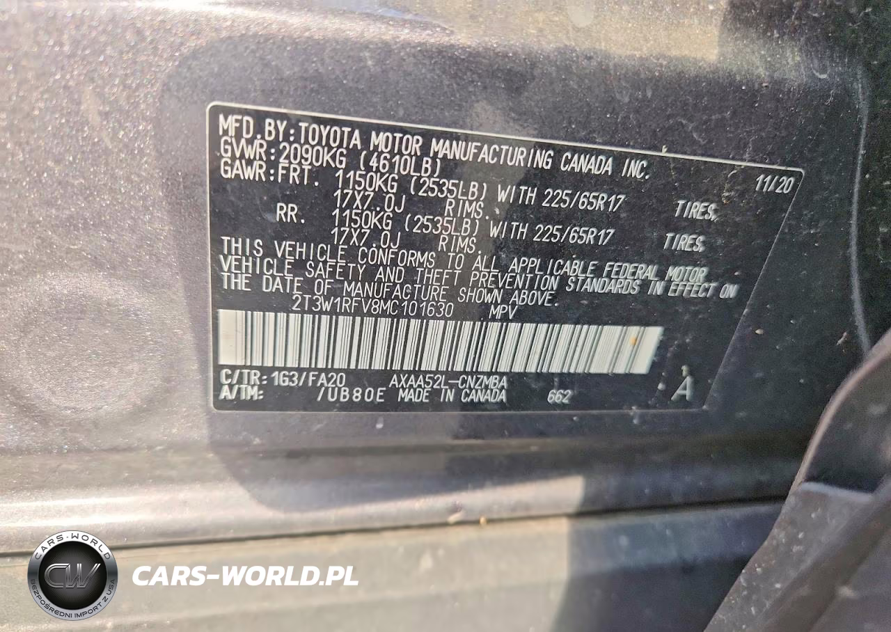 2021 Toyota Rav4 Xle VIN:2T3W1RFV8MC101630 - 13