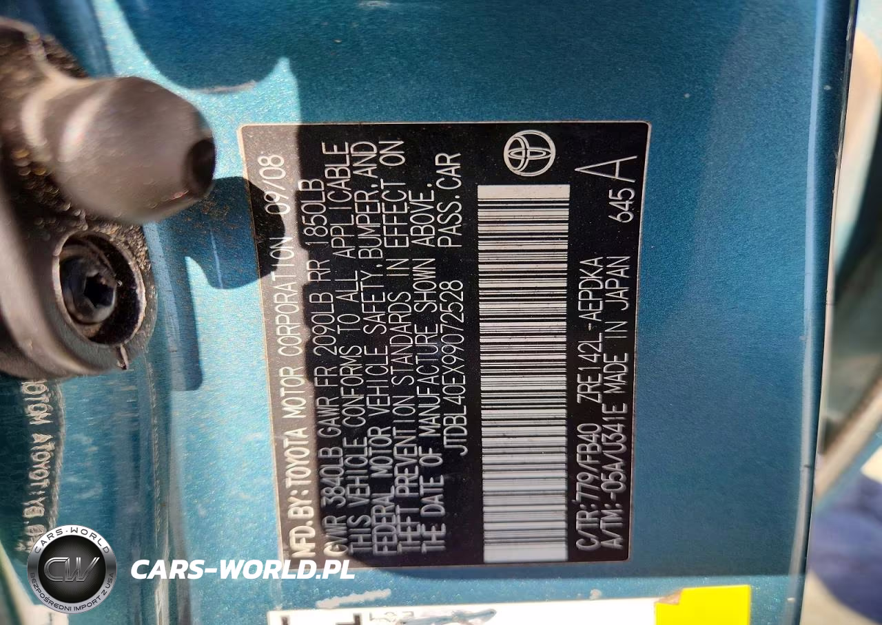 2009 Toyota Corolla Le VIN:JTDBL40EX99072528 - 12