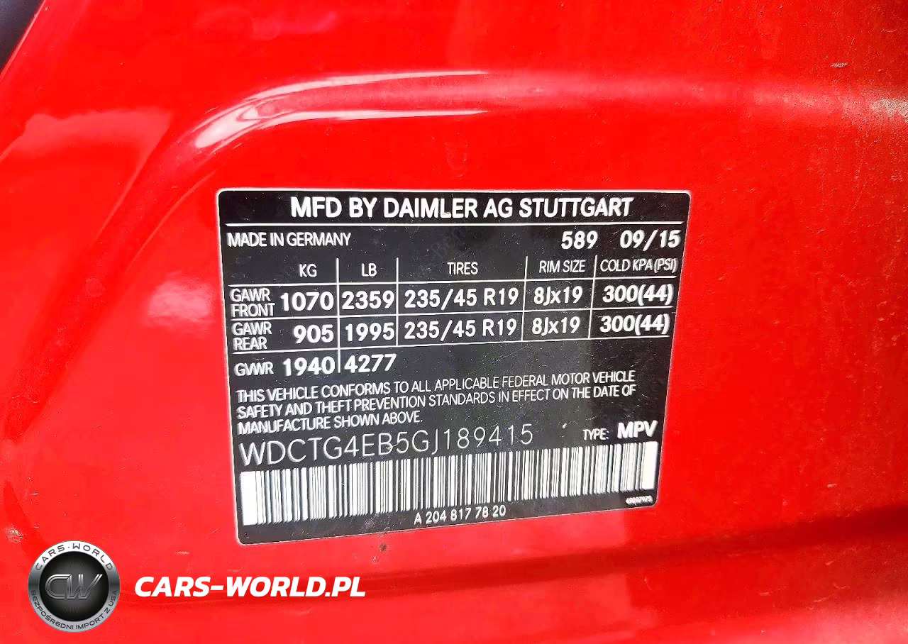 2016 Mercedes-Benz Gla 250 VIN:WDCTG4EB5GJ189415 - 12