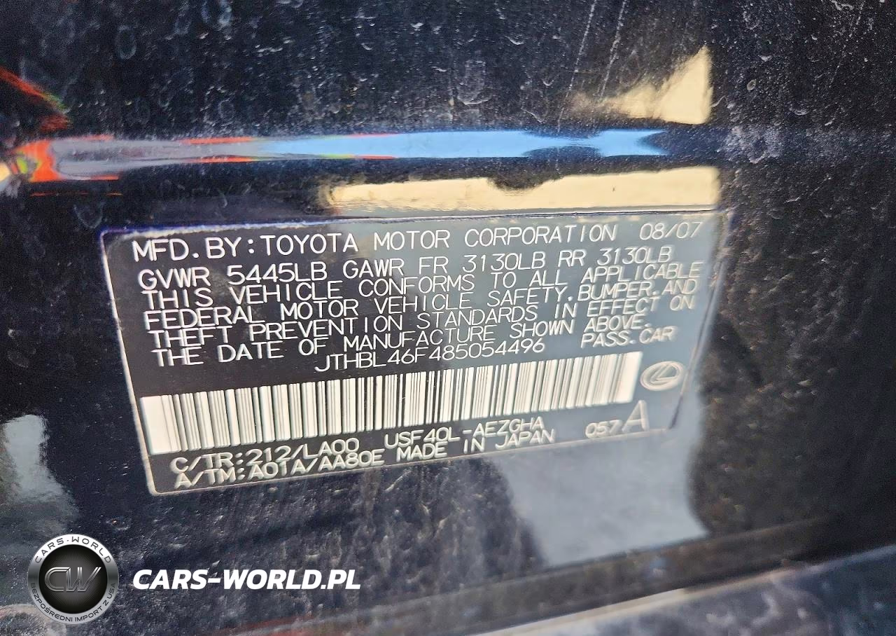 2008 Lexus Ls 460 VIN:JTHBL46F485054496 - 12