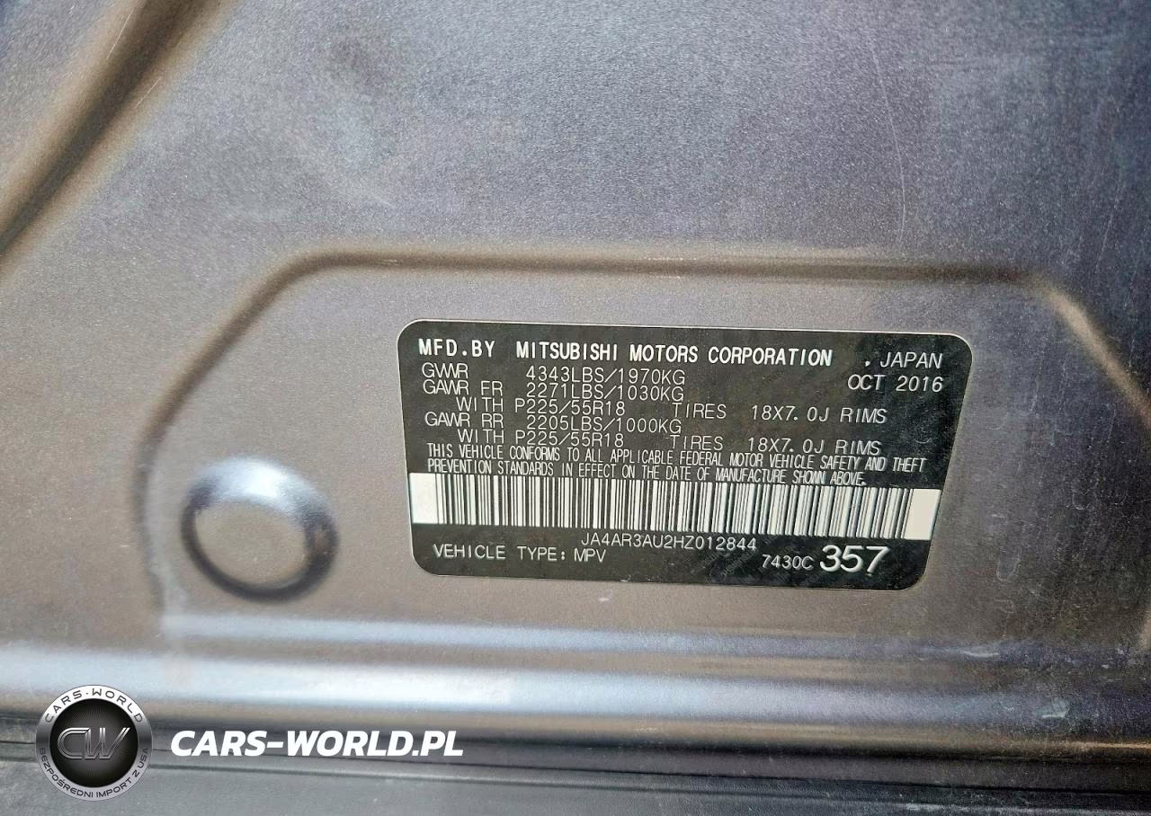 2017 Mitsubishi Outlander Sport Es VIN:JA4AR3AU2HZ012844 - 12