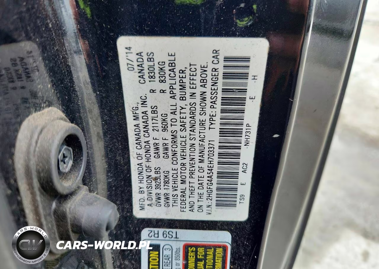 2014 Honda Civic Si VIN:2HGFG4A54EH703371 - 12