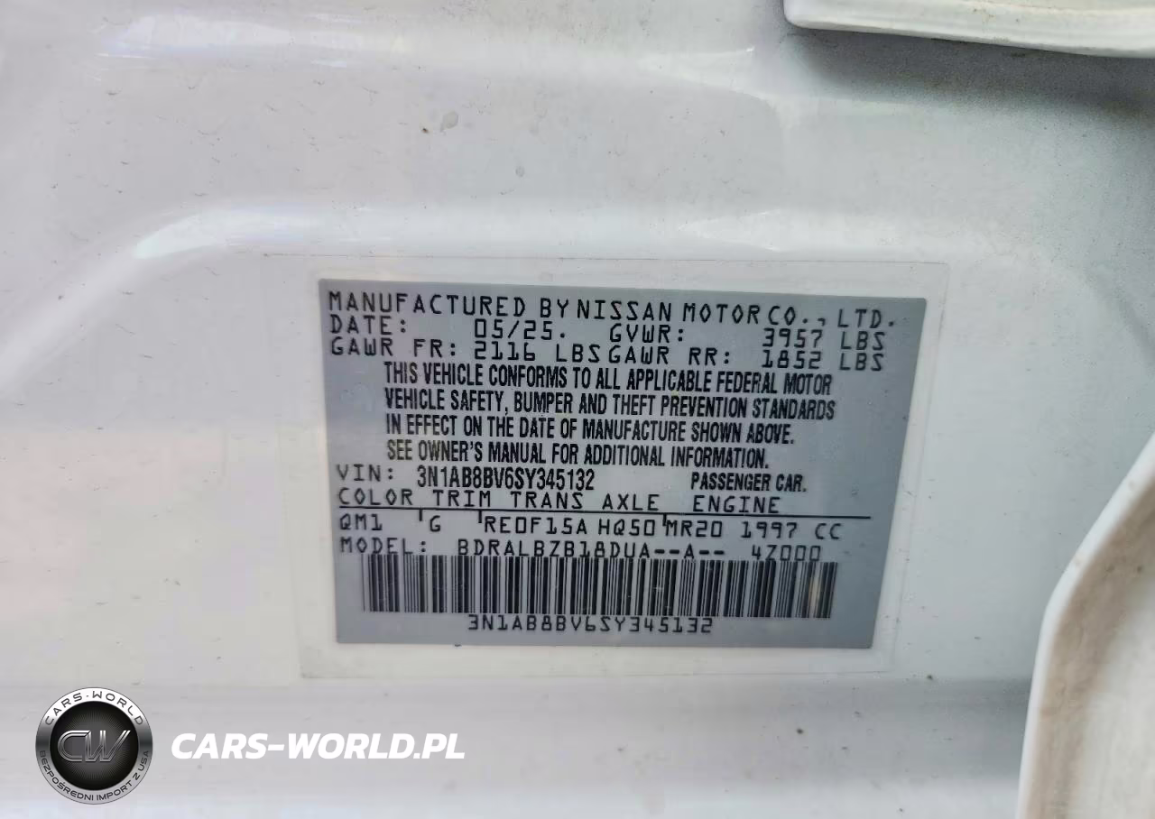 2025 Nissan Sentra S VIN:3N1AB8BV6SY345132 - 12