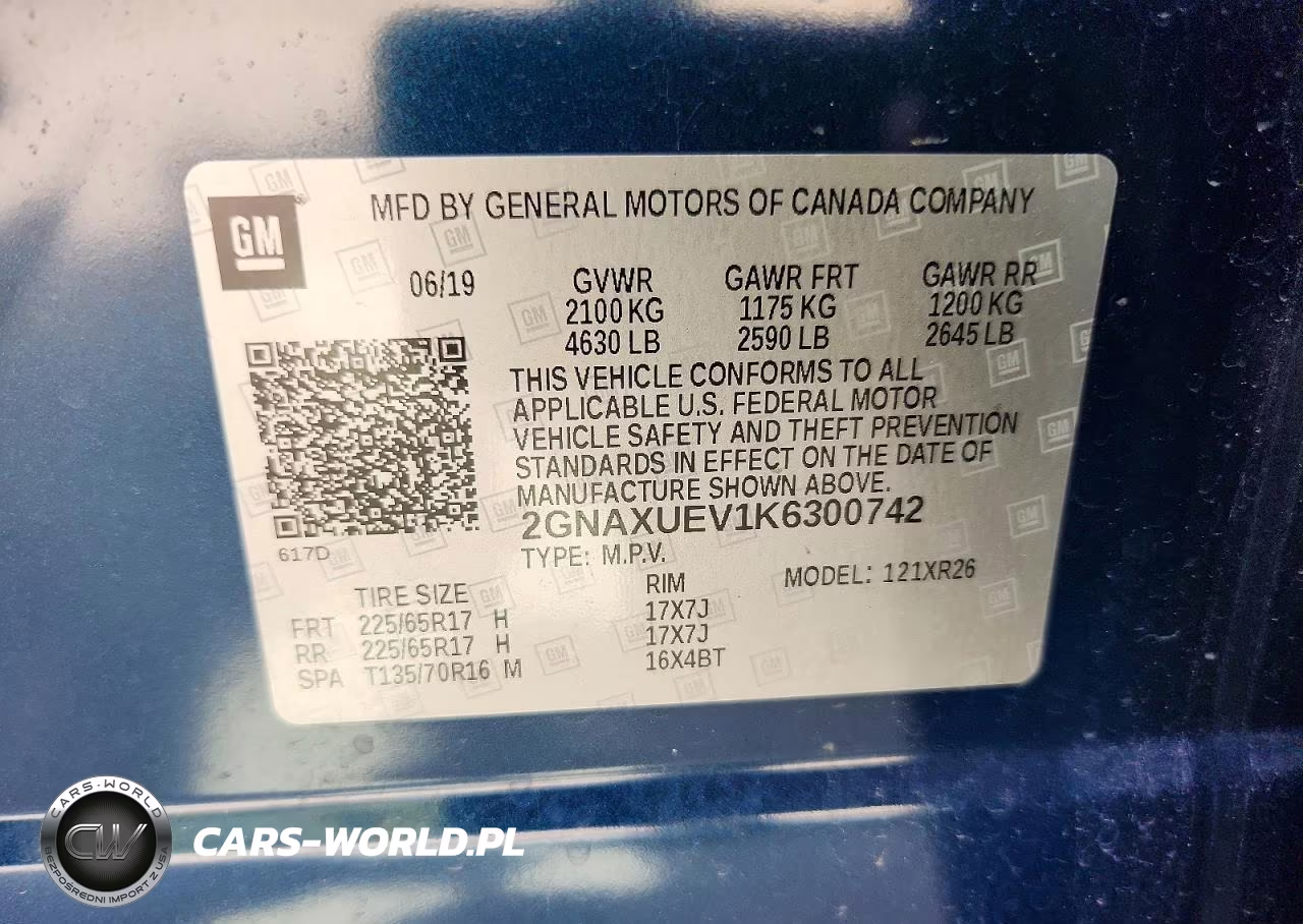 2019 Chevrolet Equinox Lt VIN:2GNAXUEV1K6300742 - 13