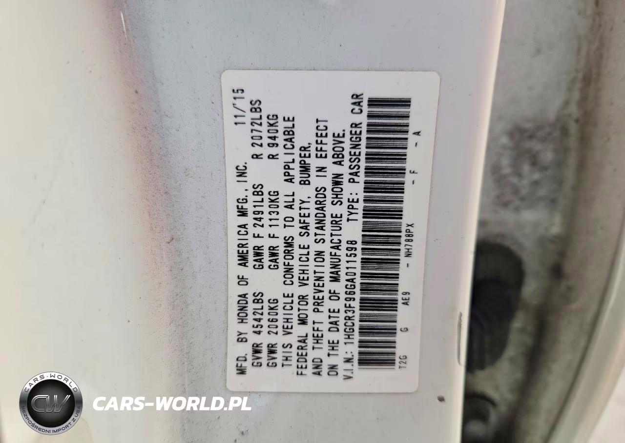 2016 Honda Accord Touring VIN:1HGCR3F96GA011598 - 13