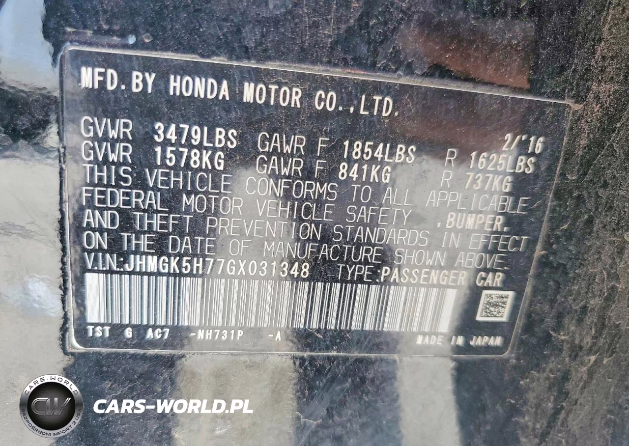 2016 Honda Fit Ex VIN:JHMGK5H77GX031348 - 12