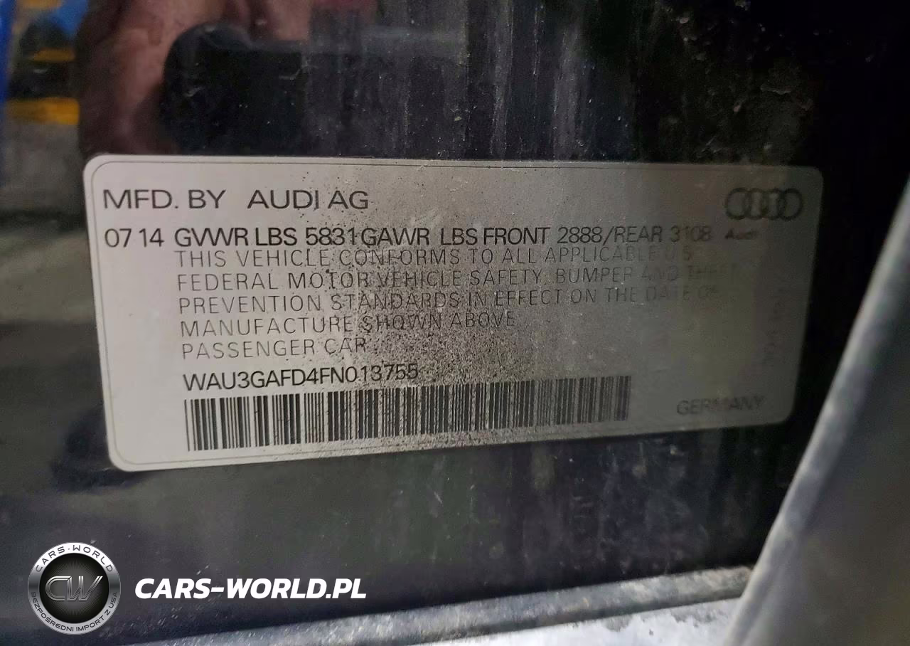 2015 Audi A8 L Quattro VIN:WAU3GAFD4FN013755 - 12