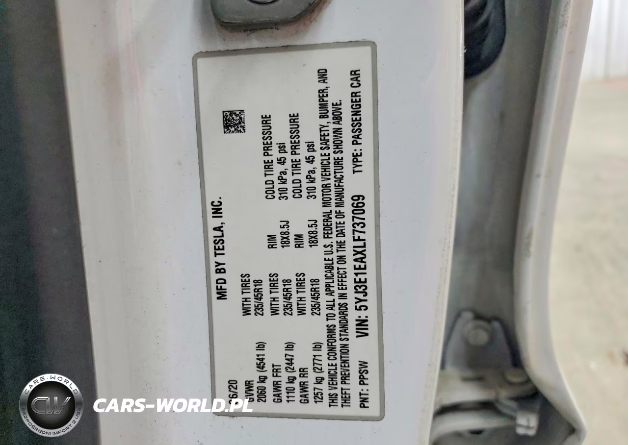 2020 Tesla Model 3 VIN:5YJ3E1EAXLF737069 - 12