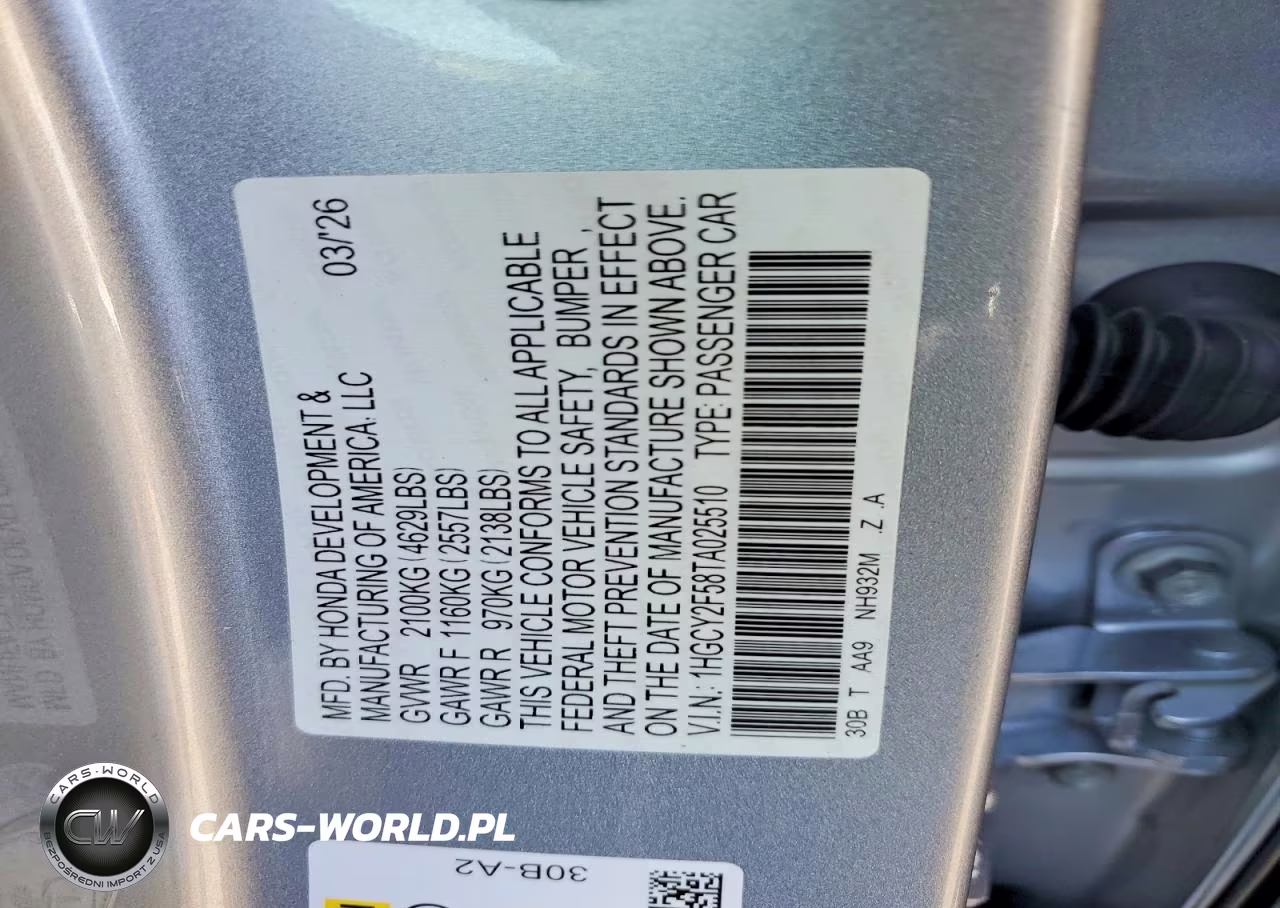 2026 Honda Accord Hybrid Sport VIN:1HGCY2F58TA025510 - 12