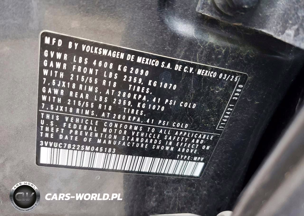 2025 Volkswagen Taos Se VIN:3VVUC7B22SM045183 - 12