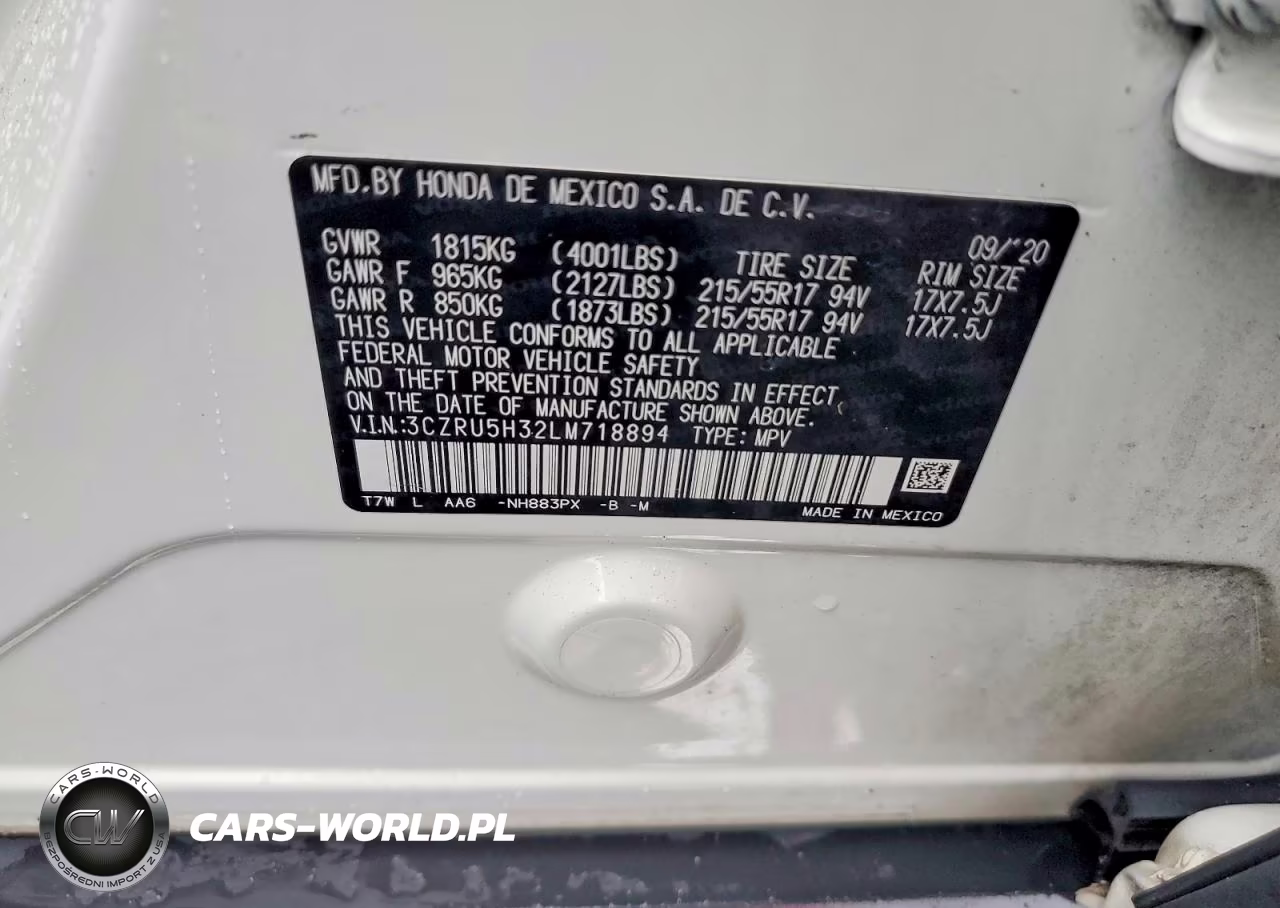 2020 Honda Hr-V Lx VIN:3CZRU5H32LM718894 - 12
