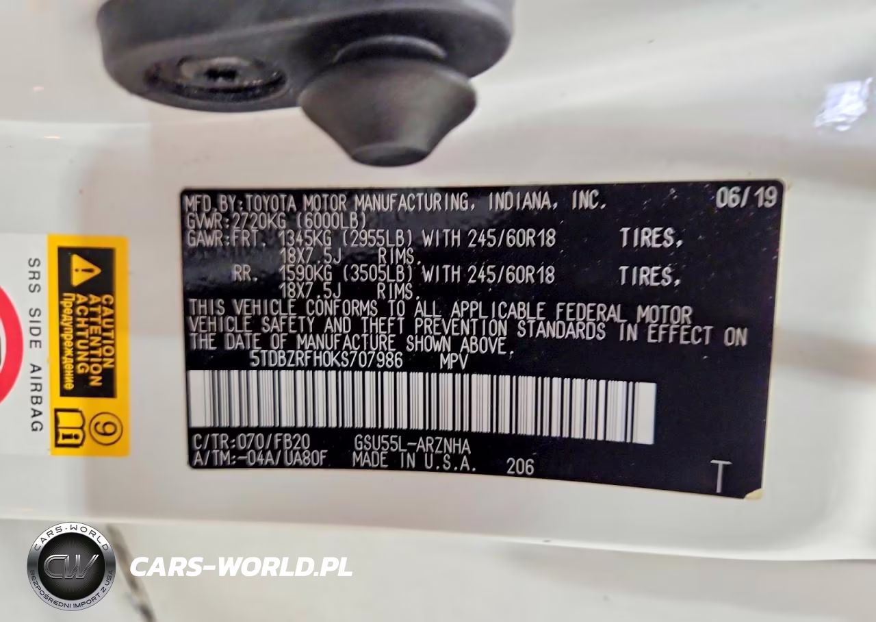 2019 Toyota Highlander Le VIN:5TDBZRFH0KS707986 - 13