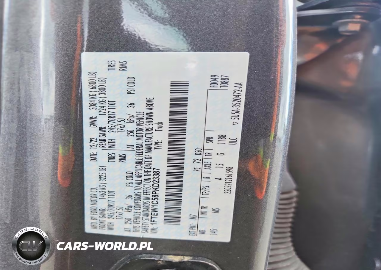 2023 Ford F150 Supercrew VIN:1FTEW1C58PKD23387 - 12