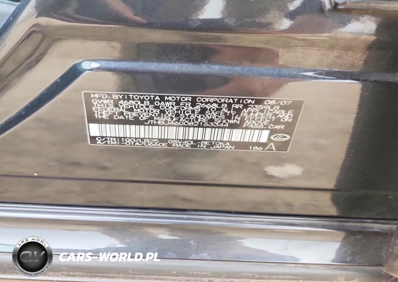 2008 Lexus Es 350 VIN:JTHBJ46G082163344 - 12