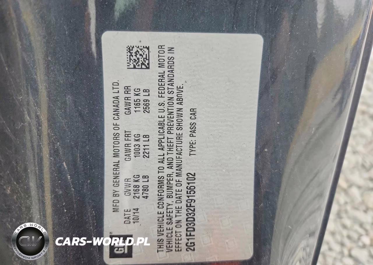 2015 Chevrolet Camaro Lt VIN:2G1FD3D32F9156102 - 12