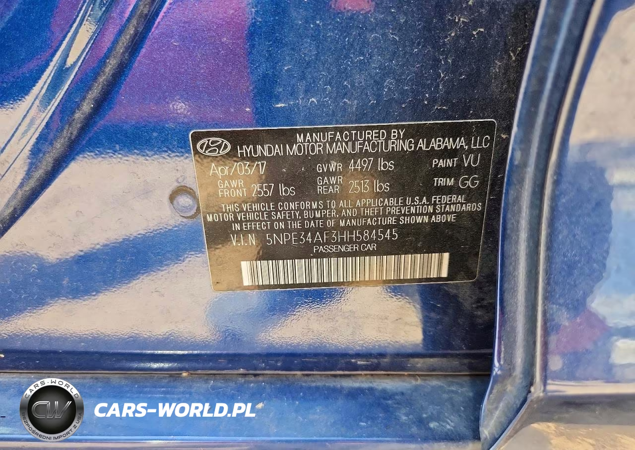 2017 Hyundai Sonata Sport VIN:5NPE34AF3HH584545 - 12