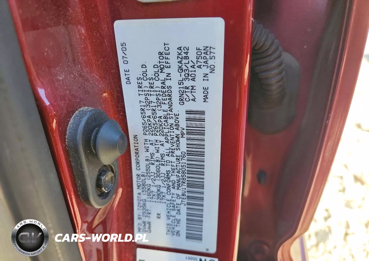 2005 Toyota 4Runner Limited VIN:JTEBU17R858051760 - 13