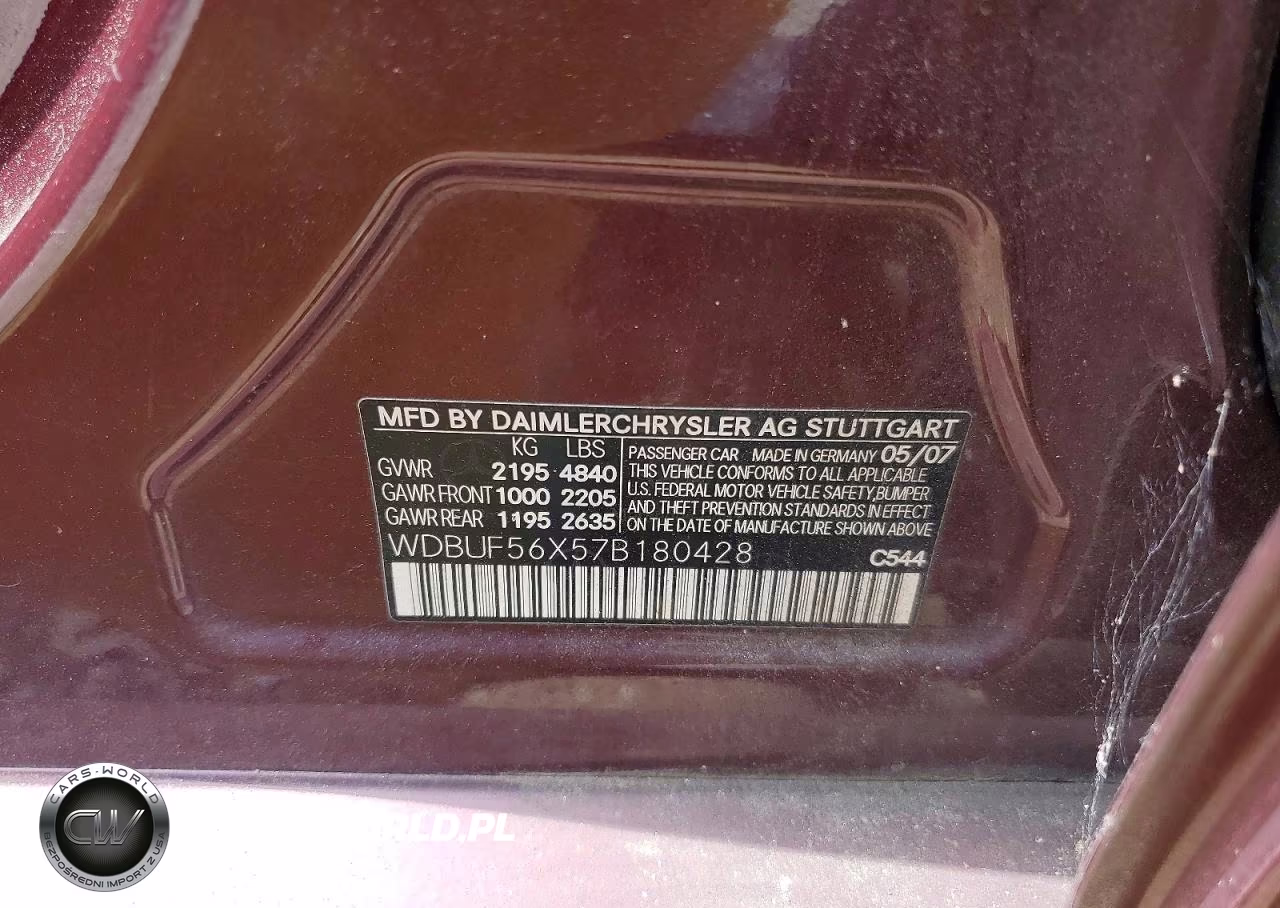 2007 Mercedes-Benz E 350 VIN:WDBUF56X57B180428 - 12