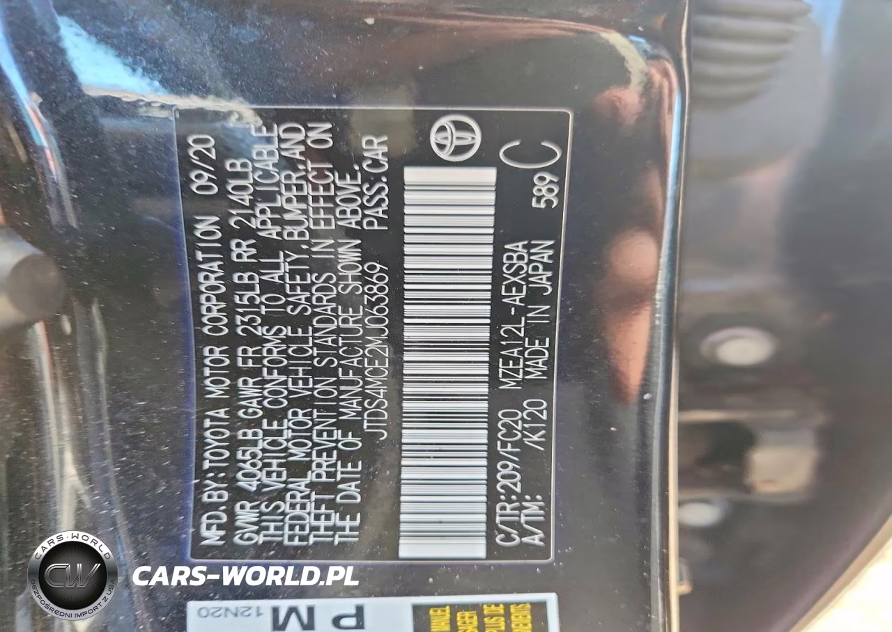 2021 Toyota Corolla Se VIN:JTDS4MCE2MJ063869 - 12