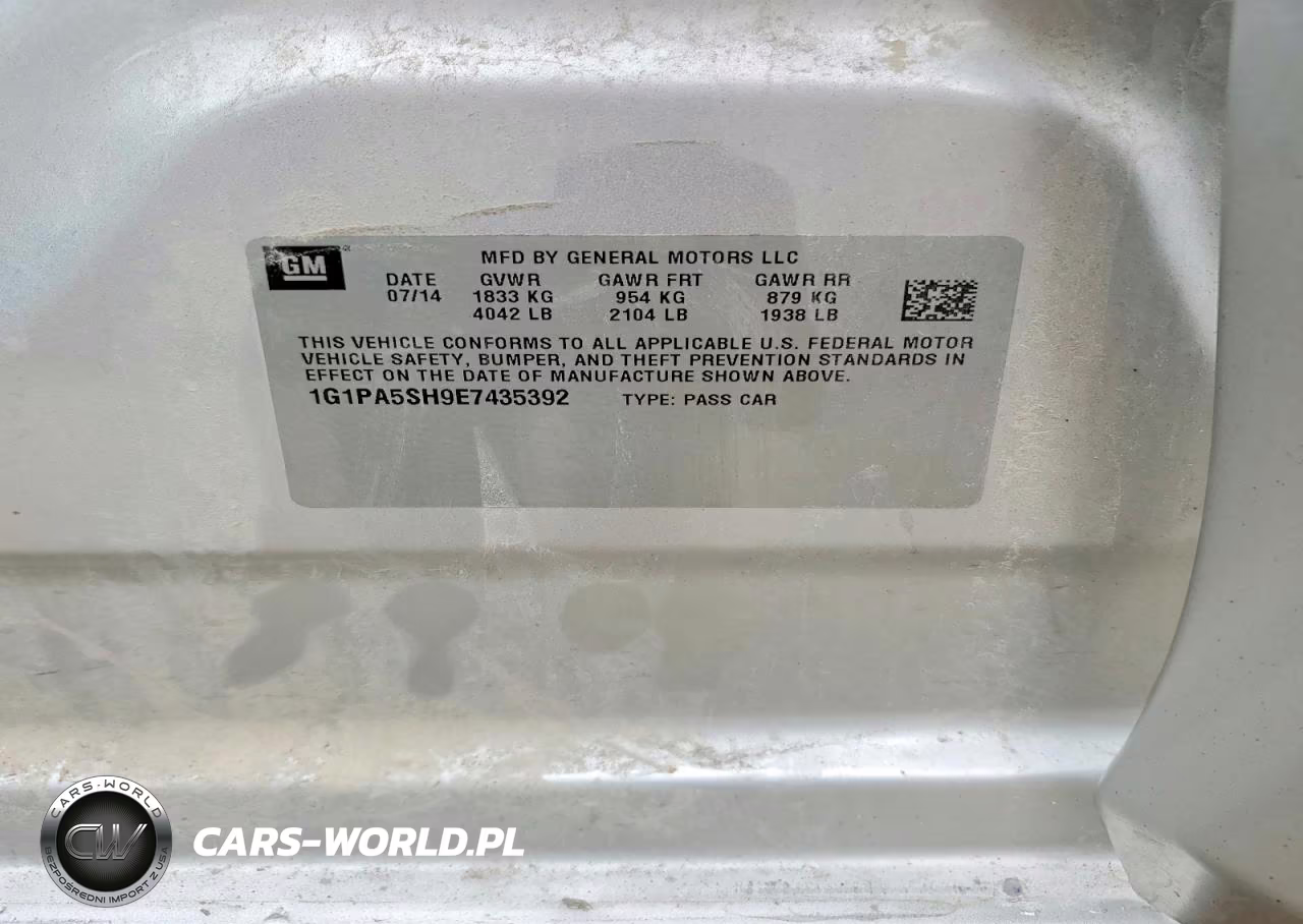 2014 Chevrolet Cruze Ls VIN:1G1PA5SH9E7435392 - 12