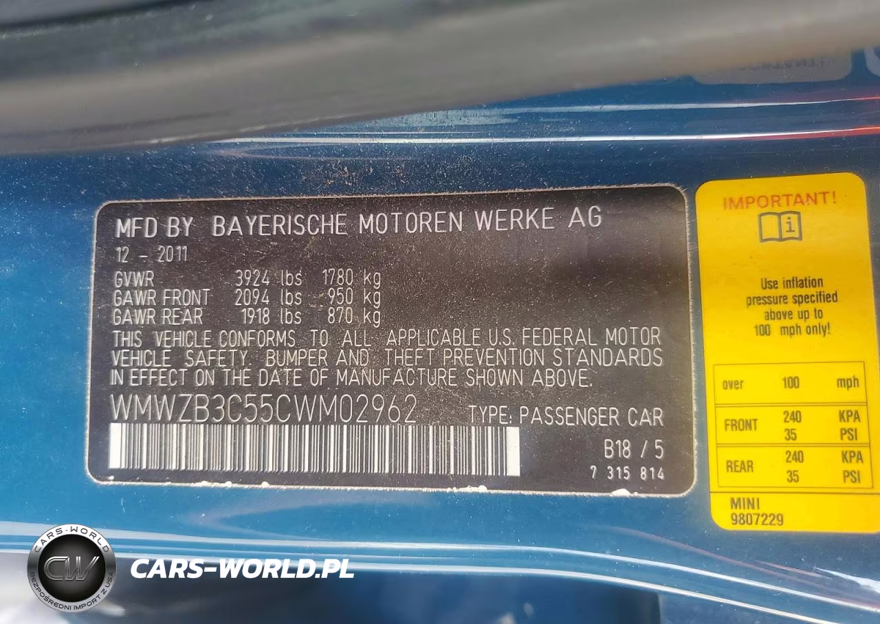 MINI COOPER COU VIN:WMWZB3C55CWM02962 - 12