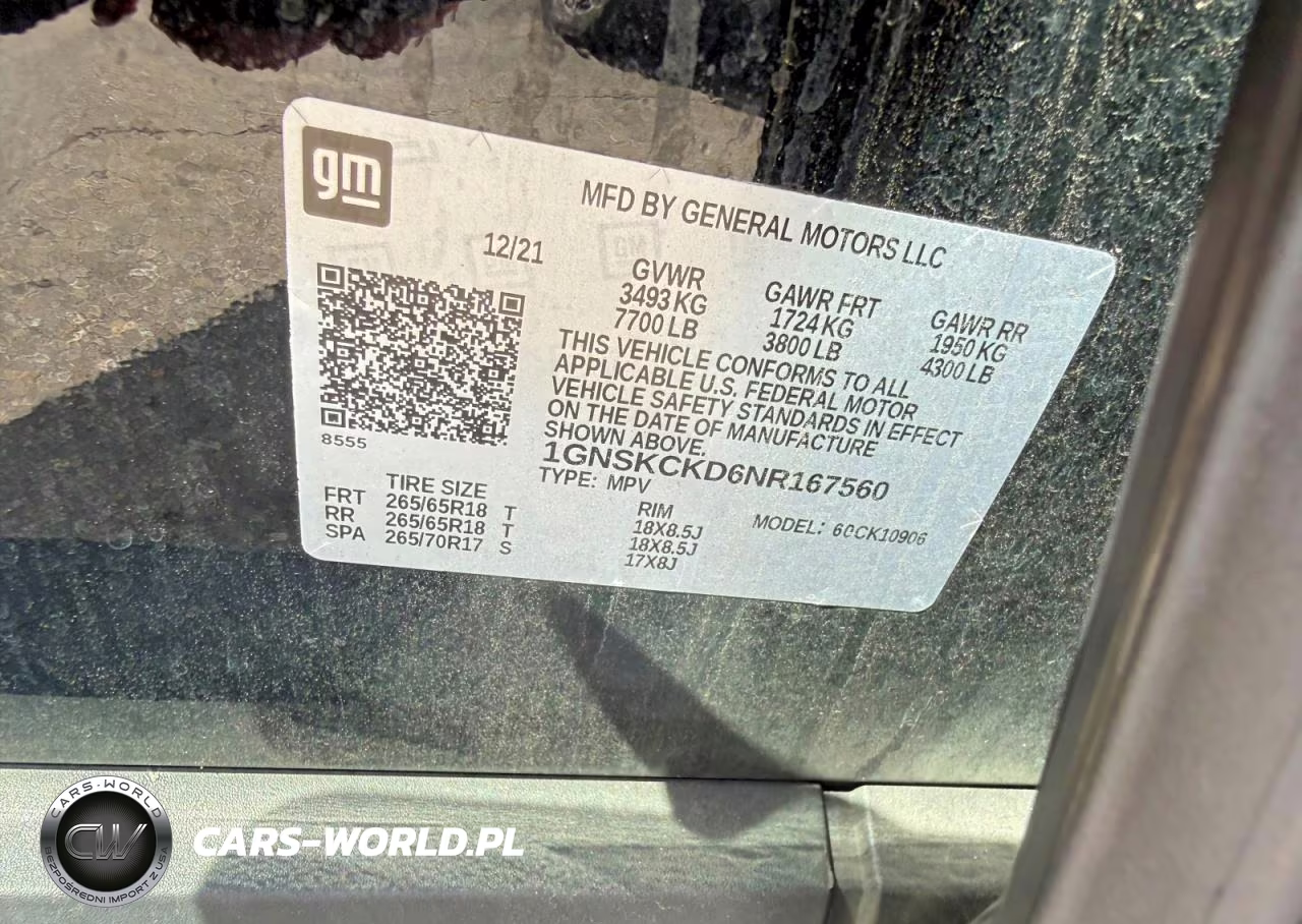 2022 Chevrolet Suburban K1500 Lt VIN:1GNSKCKD6NR167560 - 12