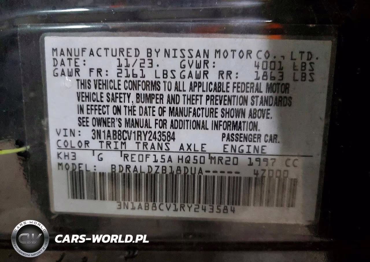 2024 Nissan Sentra Sv VIN:3N1AB8CV1RY243584 - 12