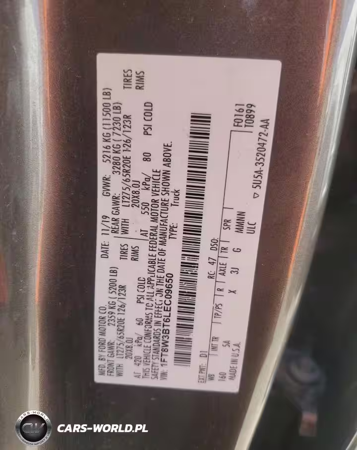 2020 Ford F350 Super Duty VIN:1FT8W3BT6LEC09650 - 12