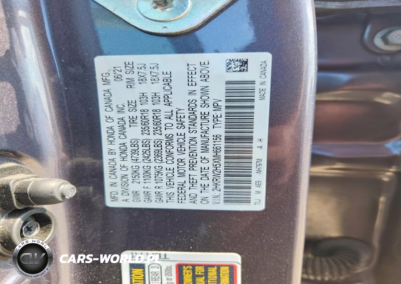 2021 Honda Cr-V Ex VIN:2HKRW2H5XMH661156 - 13
