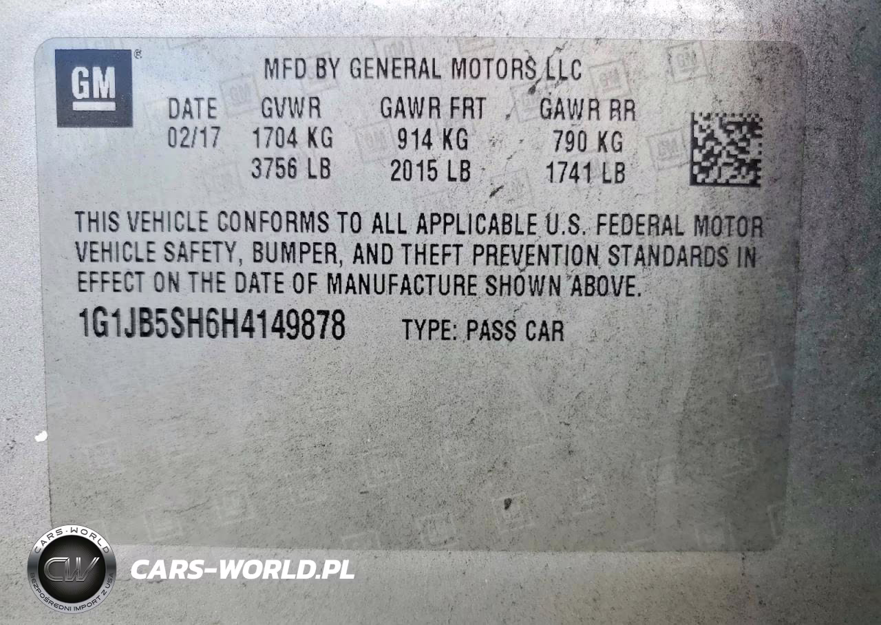 2017 Chevrolet Sonic Ls VIN:1G1JB5SH6H4149878 - 12