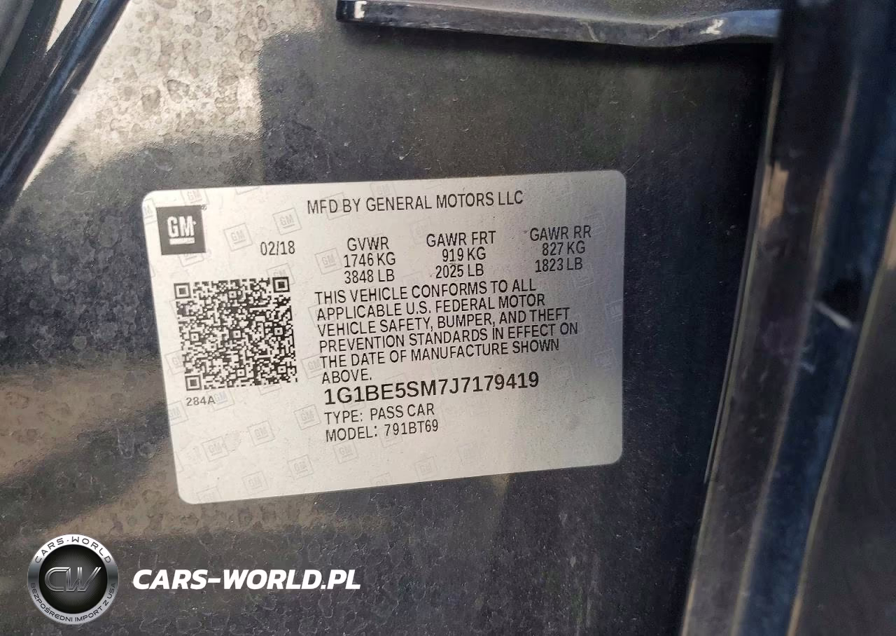 2018 Chevrolet Cruze Lt VIN:1G1BE5SM7J7179419 - 12