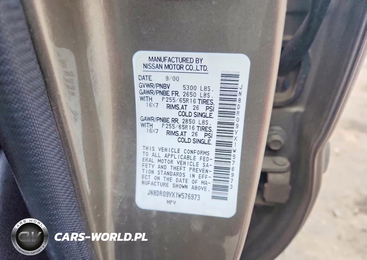 2001 Nissan Pathfinder Se VIN:JN8DR09YX1W576973 - 13