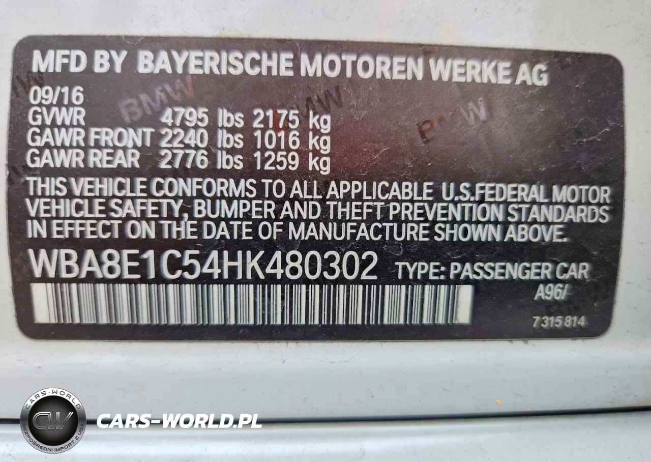 2017 BMW 330E VIN:WBA8E1C54HK480302 - 12