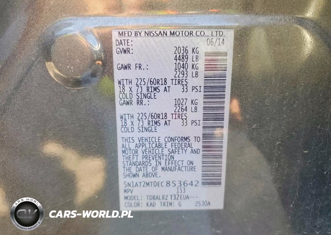2014 Nissan Rogue Sl VIN:5N1AT2MT0EC853642 - 13