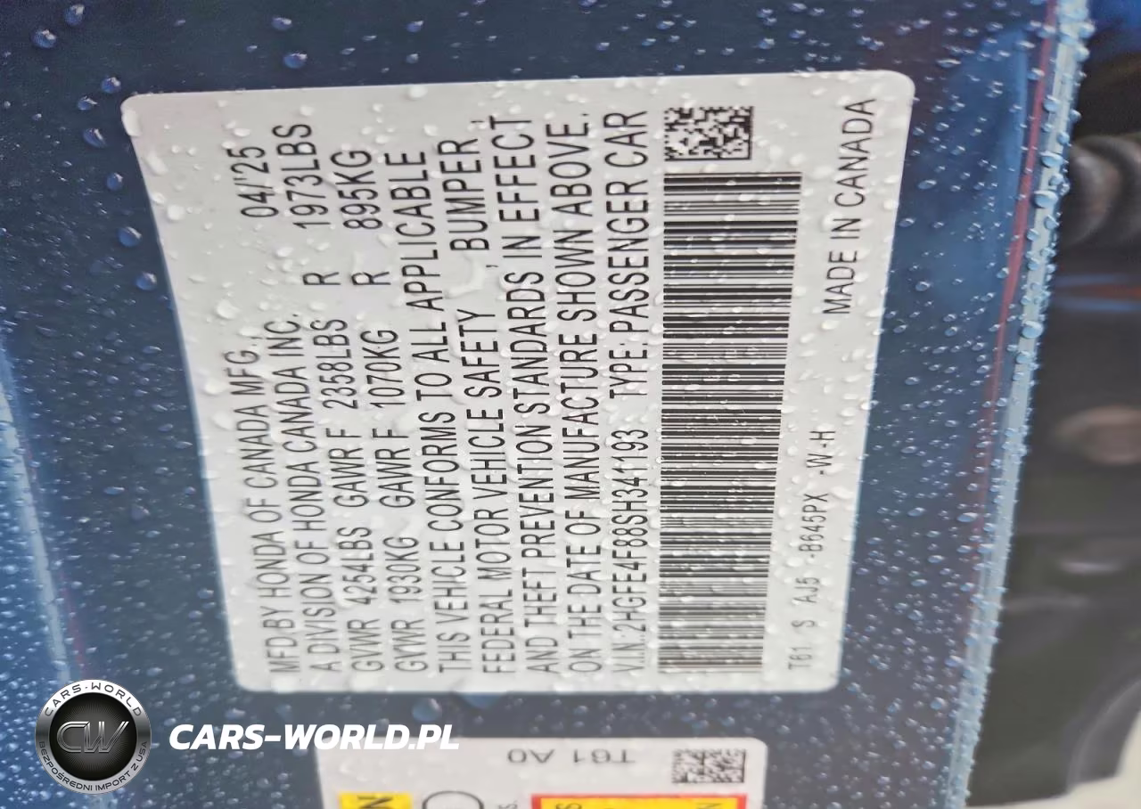 2025 Honda Civic Sport VIN:2HGFE4F88SH341193 - 12
