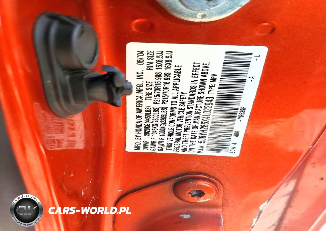2004 Honda Element Ex VIN:5J6YH286X4L022943 - 13